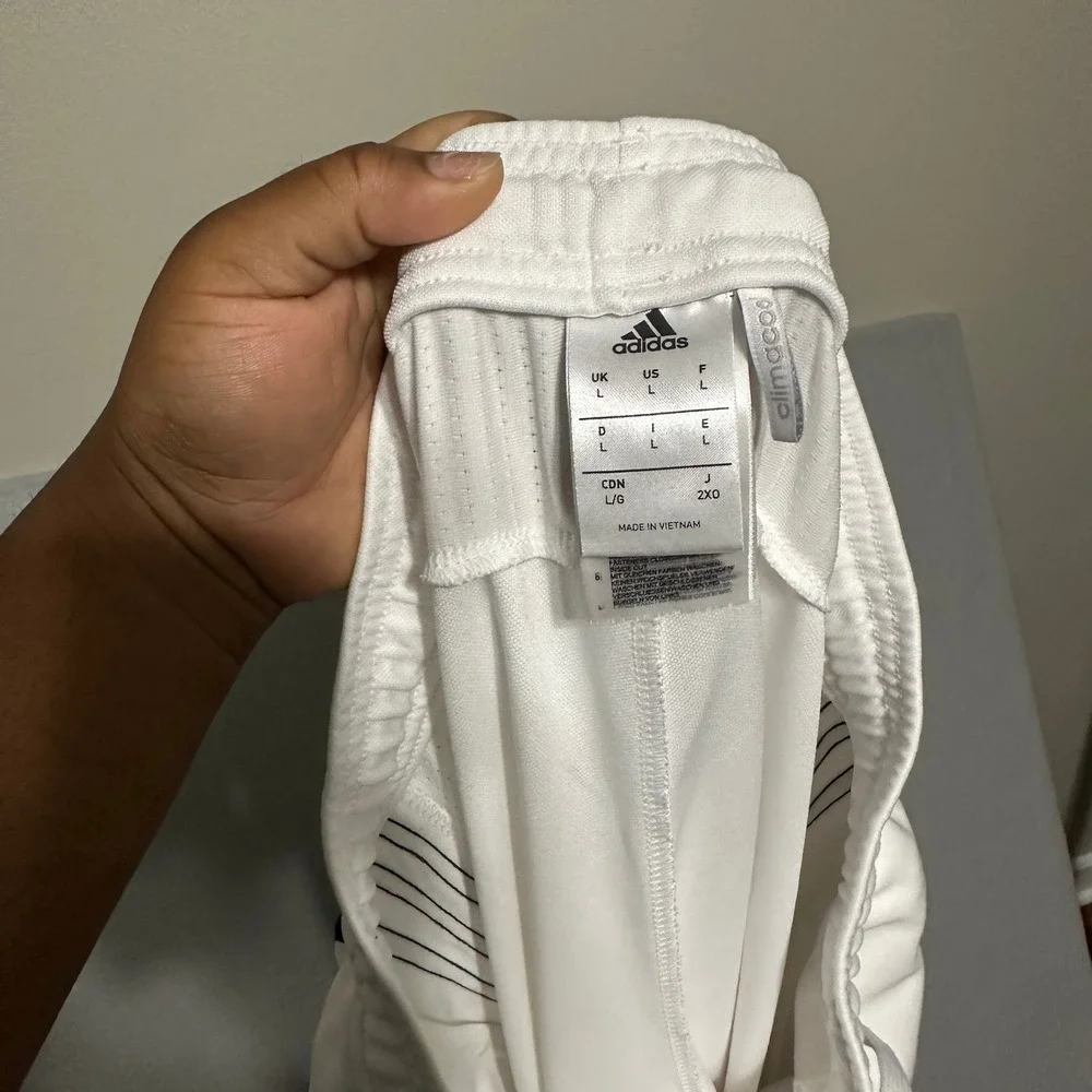 Adidas Climacool Soccer Training Pants White Black Stripes Mens Large Joggers - Picture 5 of 6